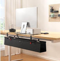 Under Desk Cable Management Tray, 90CM Extra Large, No-Drill Clamp Mount Cable Organizer, Hide Power Strips, Adapters & Wires, Easy Access Fabric Cable Basket for Standing Desks & Home Offices