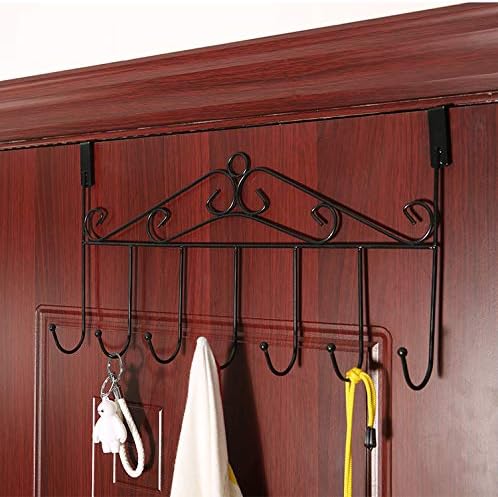 Over the Door Organizer, 2 Pack Door Hanger Hooks, Over Door Towel Coat Hanger, Back of Door Hooks for Hanging Clothes, Anti-Rust Overdoor Organizer with 7 Hooks for Bathroom Bedroom Hat Purse Robe