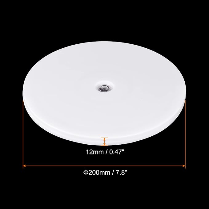 MECCANIXITY 8inch Rotating Swivel Stand with Steel Ball Bearings Lazy Susan Base Turntable for Kitchen Corner Cabinets, White