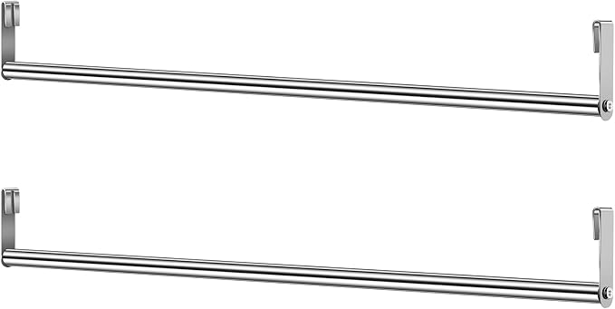 Threehoney 2 Pack Wire Shelving Garment Hanger Bar Wire Shelving Accessories Industrial Closet Clothes Rods for Home Retail Store(Silver,30 Inch)