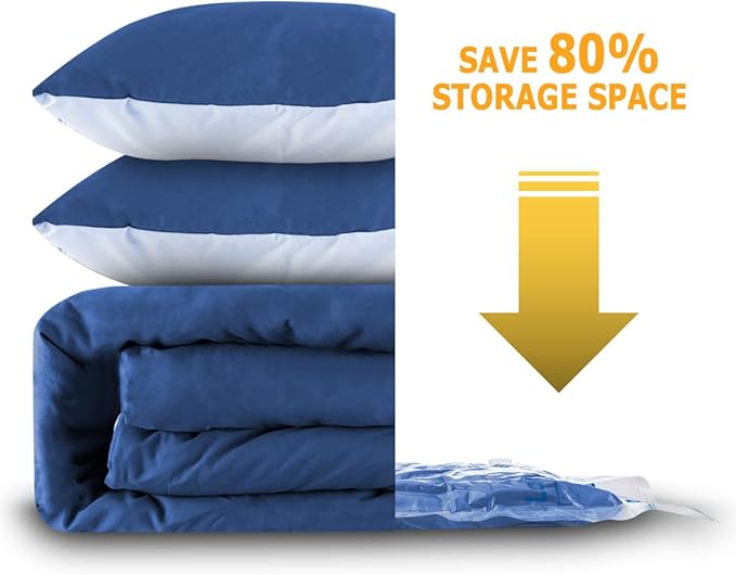 MEIQIHOME Vacuum Storage Bags, Space Saver Sealer Bags,Vacuum seal bags for clothing, Pillows, Comforters, Blankets, Bedding,Travel,8 COMBO