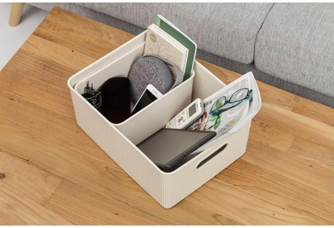 Superio Eco-Friendly Decorative Plastic Basket Open Home Storage Bins Organizer Baskets, Large (8 Pack) Container Boxes for Organizing Closet Storage Bins for Shelves Drawer Shelf 15 Liter