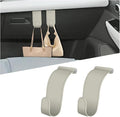 Bittwee 2PCS Car Glove Box Hooks Passenger Storage Hangers Beige | Microfiber leather, snap-in install, hangs bags umbrellas, fits most cars SUVs and trucks, car interior accessories