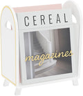 Khen Acrylic Magazine Rack Holder & Gold Trim - 12.40" x 10" x 4.49" - Crystal Lucite Clear - Shatterproof - Open Top - Space Saver - For Magazines, Publications, Office Desk, Reception, Waiting Room