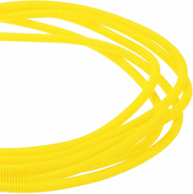 DMiotech 20ft Wire Loom Split Tubing 1/4 Inch(6.4mm) ID, Cord Protectors from Pet Flexible Conduit Cable Management for Office Home Garden, Yellow