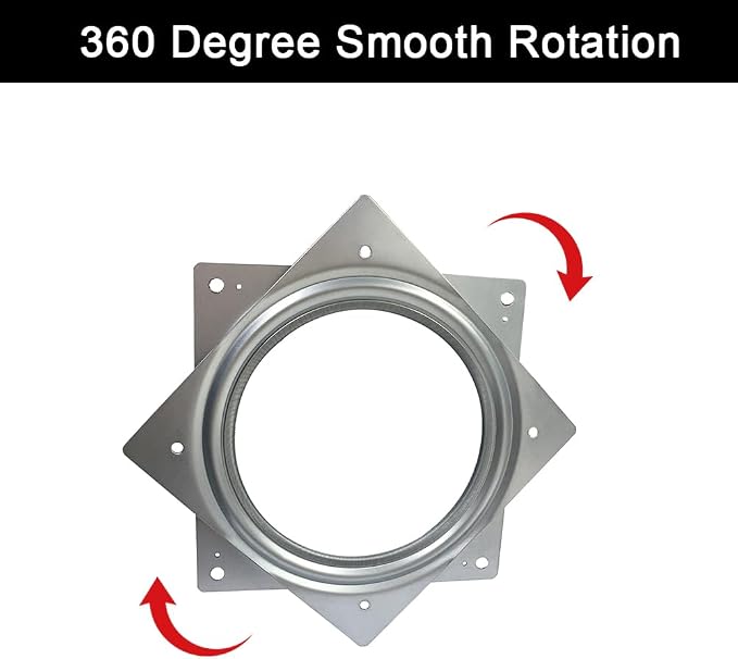 6" Lazy Susan Turntable, 500-lb Heavy Duty Steel Ball Bearing Rotating Tray Swivel Plate Cabinet Low Profile for Dining Table, Stool Chair, Pantry, Organizer (Silvery)