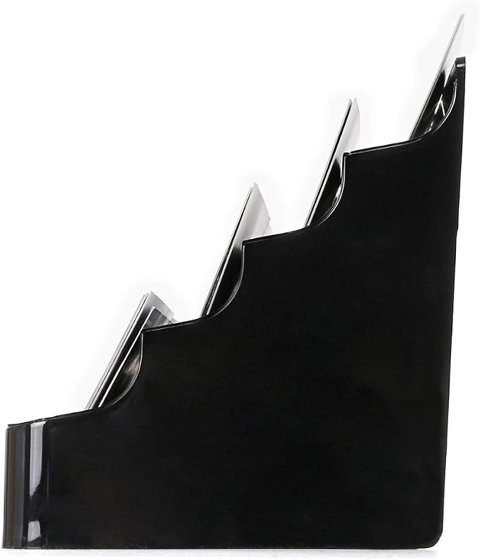 Hipiwe 2-Pack Acrylic Business Card Holder Card for Desk, 8 Pockets | 4-Tier Black Business Card Display Stand, Office Desktop Name Cards Organizer, Fits 480Pcs Business Cards