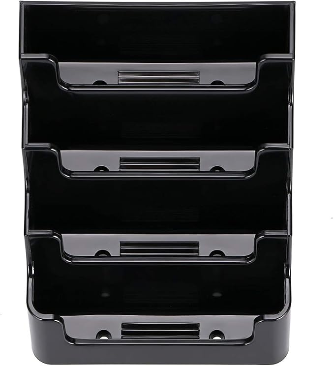 Hipiwe 2 Packs 4-Tier Acrylic Business card Holder Stand Clear Desktop Index Card Filing Card Holder Diaplay