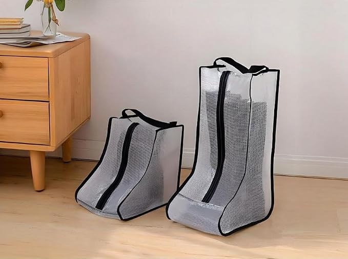 Portable 2 Pack Boots Storage,Short Boots Storage/Protector Bag | Black Portable waterproof storage bags are used for travel storage,under the bed,wardrobe,shoe cabinet and other home storage