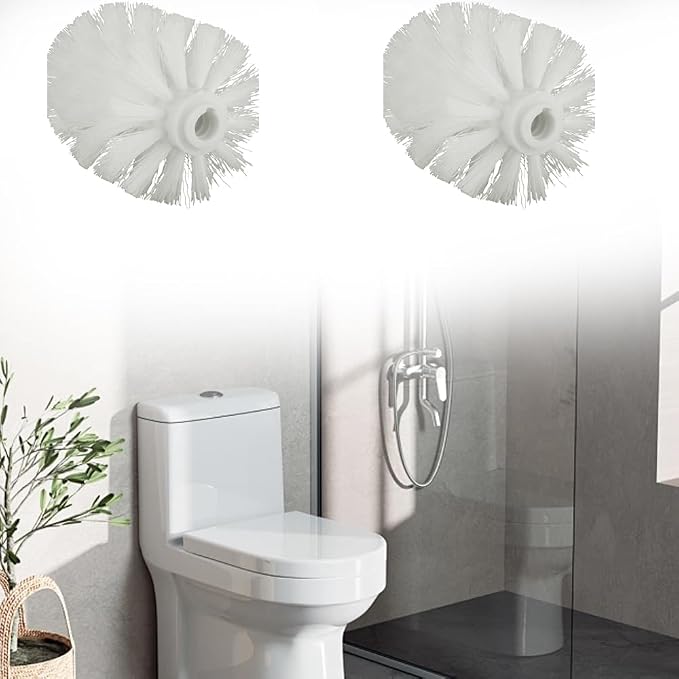 4Pcs Toilet Bowl Brush Replacement Head, Universal Toilet Brush Head Replacement, Ball Shaped Toilet Brushes Heads, for Home Hotel Bathroom Cleaning Tool(White)