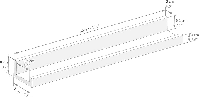 Mobili Fiver, Set of 2 First Picture Shelves, 31.49 in, Matt White, Made in Italy