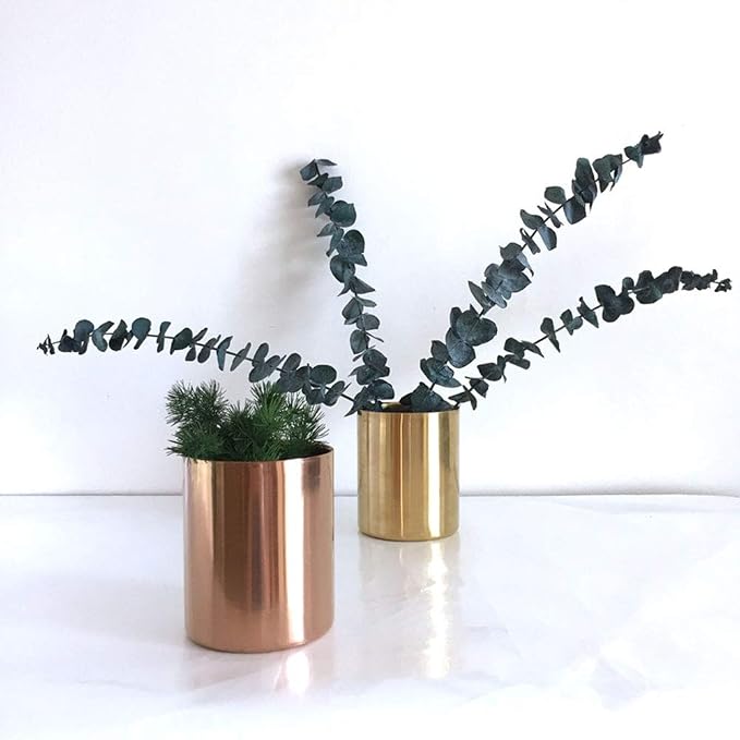 MultiBey Gold Pencil Holder Cup, Luxury Pen Holder Metal Organizer | Small Gold Vase Pen Holder Cup Desk Accessory for Office Home