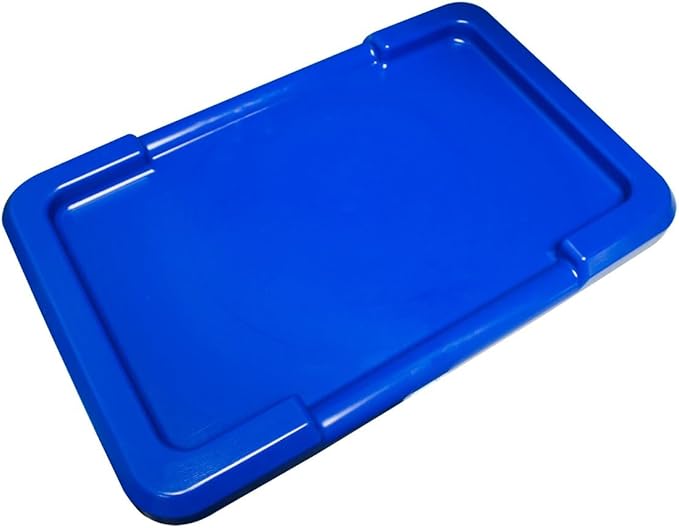 ULTRASOURCE Food Approved Bus Totes/Meat Lug (4 Totes and Matching Lids, Blue)