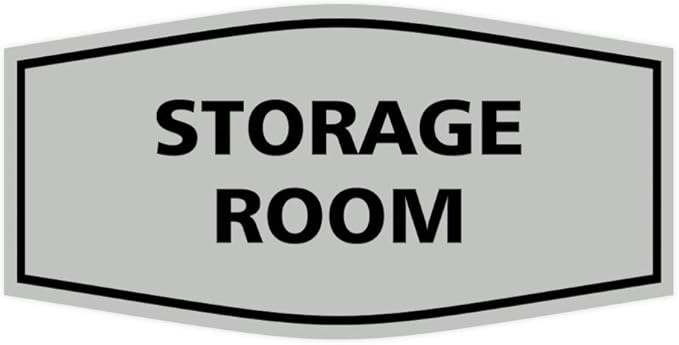 Signs ByLITA Fancy Storage Room Sign (Lt Gray) - Small 1 Pack