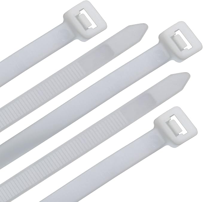 Superun Heavy Duty Zip Ties 20 Inch, Strong Large White Zip Ties 120 Lbs Tensile Strength Selflocking Wire Ties (Industrial Grade Cable Ties) Pack of 50 Clear | Self-locking,Width 0.3",Max Bundle Diameter 5.7",Industrial Grade,fireproof,Heavy duty,For ...