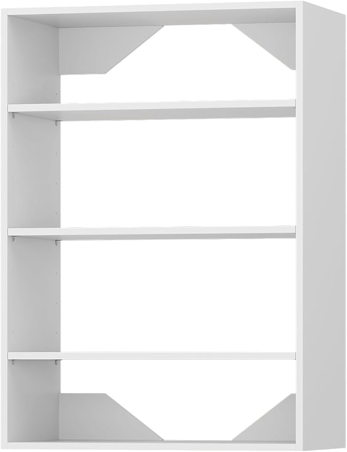 ROOMTEC 25.5" Shelf Short Tower Closet Unit, Modular Closet System with Shelf, Wardrobe Organizer for Bedroom or Walk-in Closet, Wall Mounted, Customizable Clothes Storage Unit, White