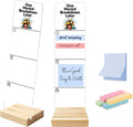 Monitor Memo Board, Sticky Note Holder, Sticky Note Board for Desk, Acrylic Desk Buddy with Wooden Base, Includes 200 Notes, Funny Colorful Bird Artwork