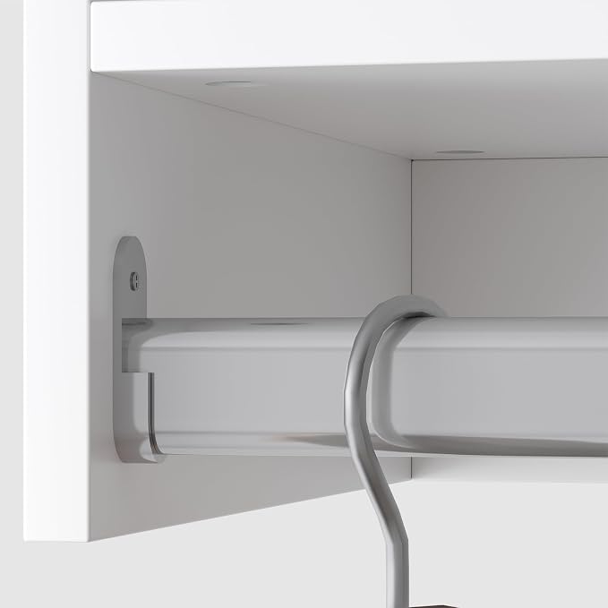 Modular Closet System, 66" Wide Closet Organizer System with Hanging and Drawers, Wood Tower Closet Storage for Walk In Closets, Wall Mounted Wardrobe Organizer Kit System, Bedroom, White
