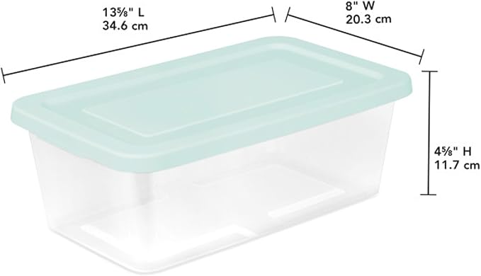 Sterilite 60 Pack Stackable Storage Bin with Lid, Clear Plastic Design, 6 Quart