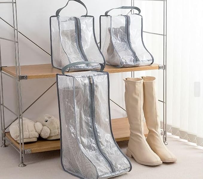 Portable 2 Pack Boots Storage, Short Boots Storage/Protector Bag | Grey Portable waterproof storage bags are used for travel storage,under the bed,wardrobe,shoe cabinet and other home storage