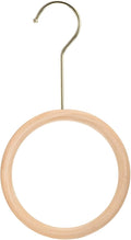 uxcell 4.65 Inch Scarf Ring Hanger, Scarf Organizer Holder Wooden Circle Rings Hanging Hook for Belt Tie Scarf, 11.8cm Length Hook (Gold)