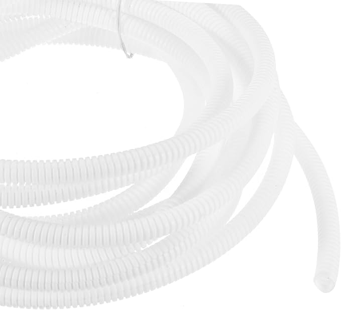 DMiotech 20ft Wire Loom Split Tubing 1/4 Inch(6.5 Mm) ID, Cord Protectors from Pet Flexible Conduit Cable Management for Office, Home, Garden, White