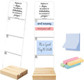 Sticky Note Holder, Monitor Memo Board, Sticky Note Board for Desk, Acrylic Desk Buddy with Wooden Base, Includes 200 Notes, Religious “Rejoice in Hope”