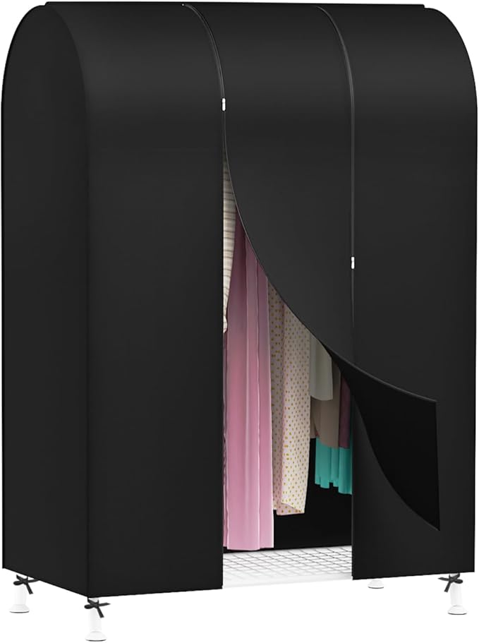 Zilink Garment Rack Cover Clothes Rack Cover Garment Bags Protector 43 in | Dustproof, Breathable, 2 Durable Zippers, Cothing Rack with Cover for Garment Rack (Rack Not Included)