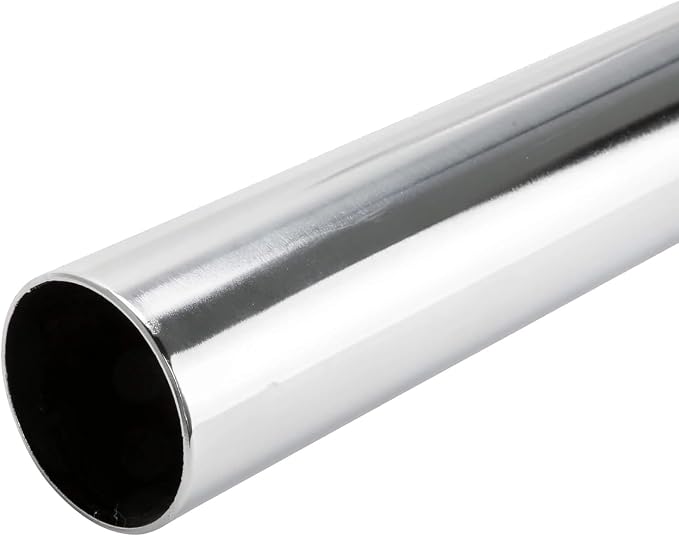 48" HEAVY DUTY Round Closet Rod | 32mm Diameter | Polished Chrome Clothes Pole | 1 Pack