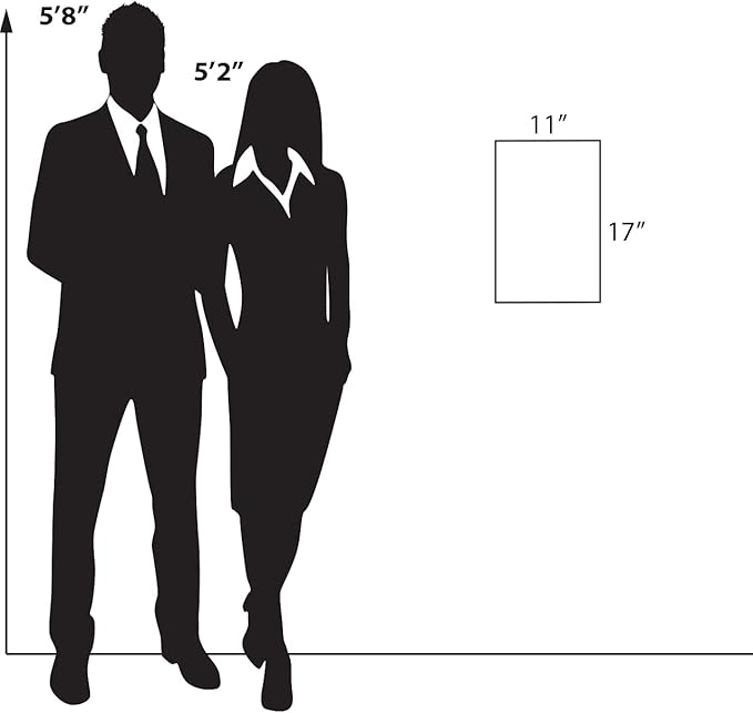 Azar Displays 122032 11-Inch W by 17-Inch H Wall Mount Acrylic Frame Pack of 10 - Clear Acrylic Wall Frame with Sticky Back - Floating Wall Sign Holder - Adhesive Office Sign - Frameless Picture Frame