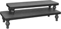 Ikee Design 2 Pcs Set Wooden Display Riser, Cupcake Dessert Display Riser | 2-PIECE COUNTERTOP RISERS: Black wooden stands add height to cupcakes, serving displays and farmhouse décor.