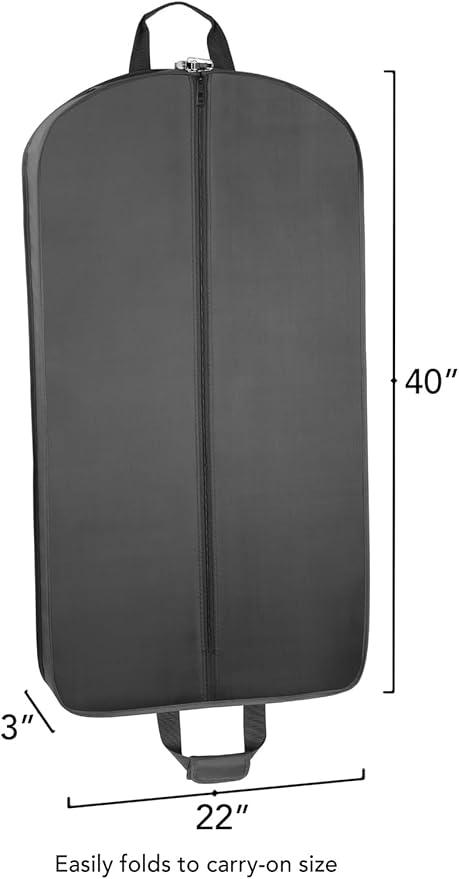 WallyBags® 40” Deluxe Carry-On Travel Garment Bag, Perfect for Suits and Shirts