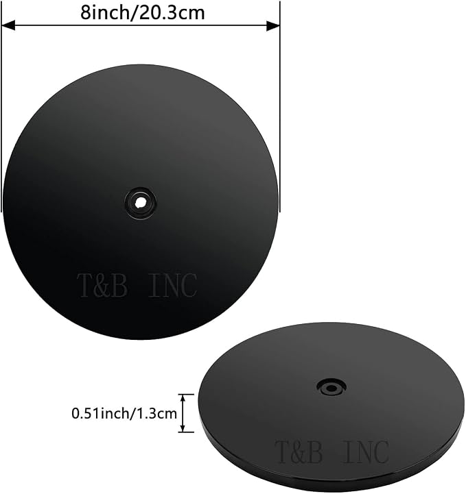 TamBee 8 Inch Lazy Susan Turntable Organizer, 360° Rotation Acrylic for Spice Rack, Cake, TV, Laptop, Crafts, Kitchen, Cabinet, Pantry Decorating Black