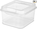 Sterilite FlipTop, Stackable Small Storage Bin with Hinging Lid, Plastic Container to Organize Desk at Home or Office, Clear, 36-Pack | Bin with Hinged Lid, Stackable Multipurpose Organizer for Art & Craft Supplies, Accessories, Photos & CDs, Home or O...