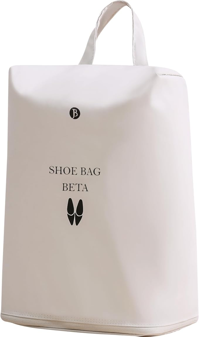 tianzong Shoe Bags for Travel, Waterproof Shoe Storage Organizer with Zipper for Men and Women (1 Pack, Beige)