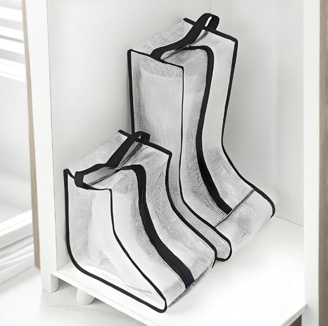 Portable 2 Pack Boots Storage,Short Boots Storage/Protector Bag | Black Portable waterproof storage bags are used for travel storage,under the bed,wardrobe,shoe cabinet and other home storage