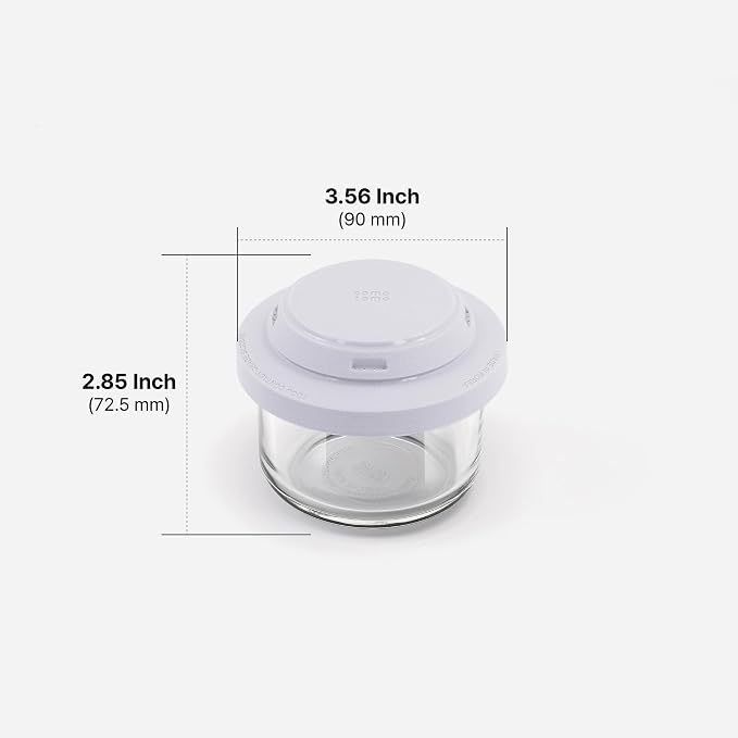 Comotomo Glass Baby Food Storage Containers, 4 oz Jars with Silicone Lids, Airtight Baby Food Prep Cups for Purees, Snacks, Daycare and Small Leftovers, Microwave and Dishwasher Safe, Set of 6