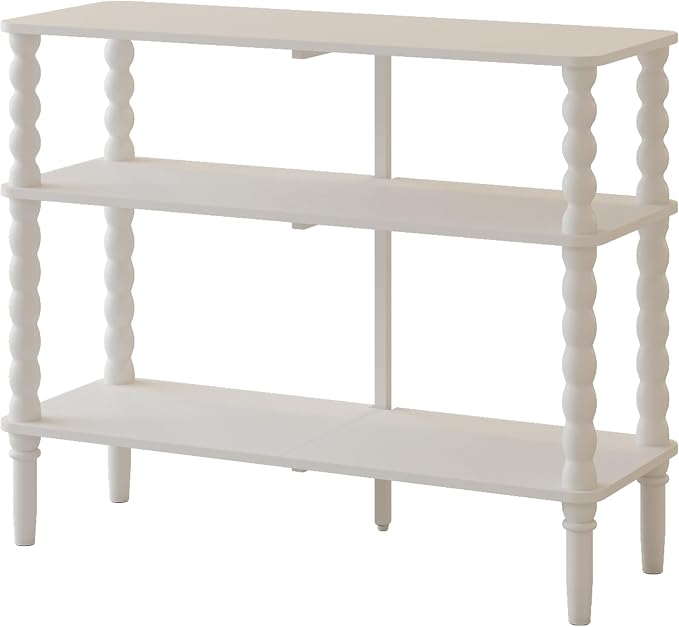 Veegle Shoe Rack,3 Tier Shoe Organizer Shelves,End Side Table,White | Solid Wood Legs for Closet, Entryway, Garage & Corridor, Easy Assembly