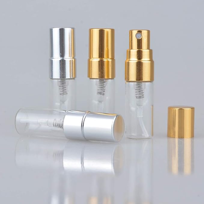 20pcs Empty 3ml Clear Fine Mist Atomizer Glass Bottle Spray Refillable Perfume Empty Bottle Glass for Travel Party Portable Makeup Tool + Free 1ml Pipette