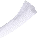 Cable Management Sleeve, Split Design, 25FT - 1/4 Inch, White | Cord Protectors from Pets | Heat & Abrasion Resistant Wire Loom | Automotive Wiring & Home Office Cable Organization