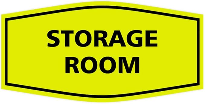 Signs ByLITA Fancy Storage Room Sign (Yellow/Black) - Medium 1 Pack
