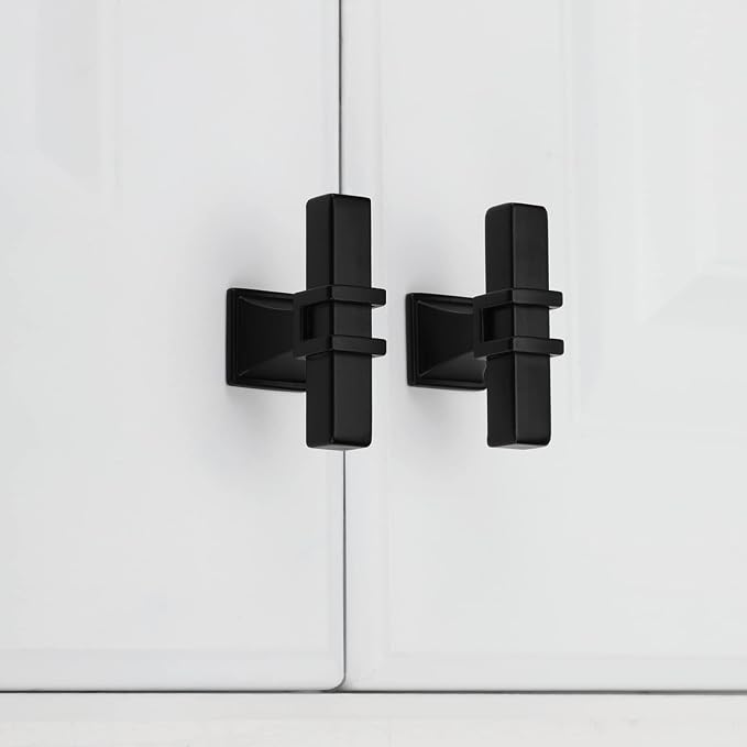 30 Pack Cabinet Knobs Black Dresser Drawer Knobs - Black Kitchen Cabinet Pulls T Bar Kitchen Hardware
