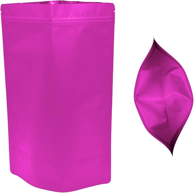 50PCS Smell Proof Resealable Pouch Bags,ULIFESTAR Aluminum Foil Flat Food Storage Bag,Sealable Pcsaging Zipper Pouches with Tear Notches for Pcsaging Lipgloss,Jewelry,etc(20*30cm/7.87*11.81",Purple)