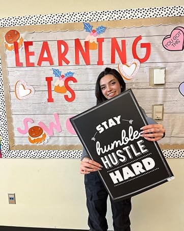Flora Maria Shop 32 Set of 64 Motivational Posters,1 Free Inspirational Poster, Positive Classroom Decorations Quotes & Teacher Bulletin Boards, Growth Mindset for Elementary, Middle, High Schools