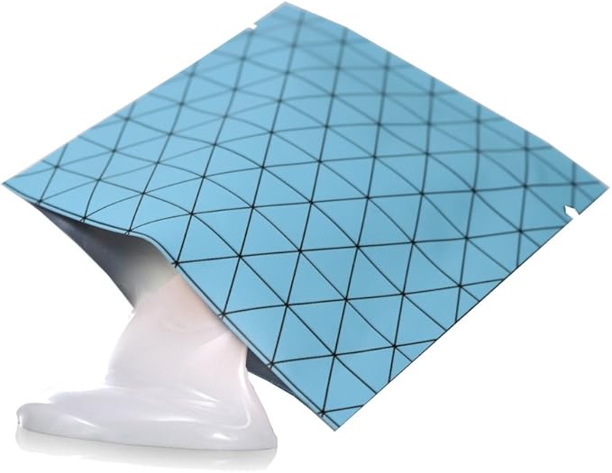 100 PCS 4 Mil Thick Open Top Heat Seal Bags, PET+AL+PE Mylar Bags with Easy Tear Notch, Resealable Heat Sealable Pouch for Food Storage, Packaging, Not Vacuum Bags (Blue, 10 * 15CM/4.0"*6.0")