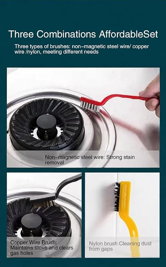 Crevice Cleaning Brush 9-Pack - Heavy Duty Hard Bristle Gap Brush for Deep Cleaning - Ultra-Thin Window Track Cleaning Tool for Shower Grout