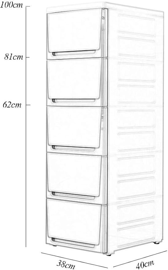 Storage Bins Sleeve Storage Cabinet Drawer, 38cm Storage Gap Narrow Cabinet Suitable for Bathroom/Kitchen/Living Room/Bedroom/Office(Sea Blue,3 layers)