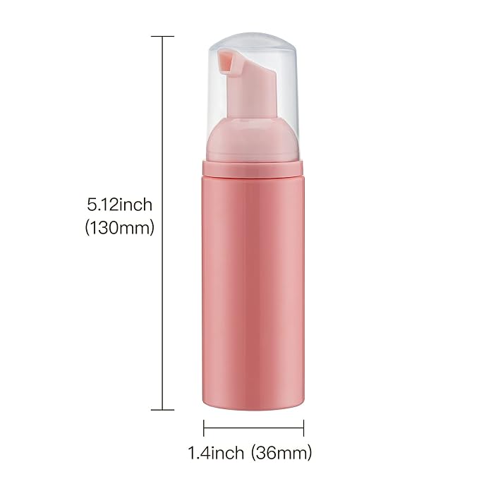 Tekson 3 PCS Soap Foam Bottle (2 oz), Empty Travel Foaming Lash Shampoo for Cleanser, Dispenser (Black&White&Pink Pump)