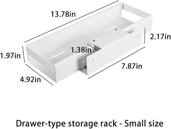 Multifunctional Cupboard White Drawer Pull-out type Storage rack For household use Carbon steel Slide rail Storage shelf Space-saving Kitchen Bathroom Balcony