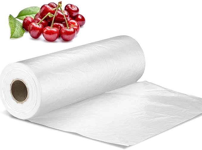 14" X 20" Plastic Produce Bag on a Roll, Clear Food Storage Bags for Bread Fruits Vegetable, 350 Bags/Roll (2 Rolls)